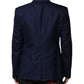 Blue Wool Single Breasted Suit Coat Blazer