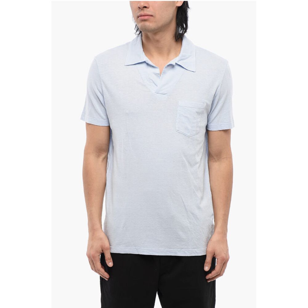 Linen Blend Polo With Breast Pocket