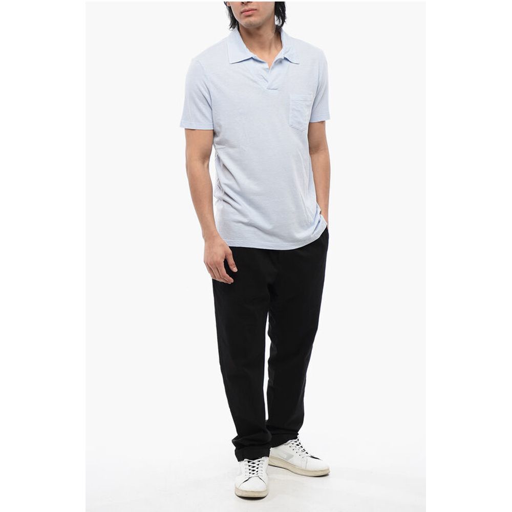 Linen Blend Polo With Breast Pocket