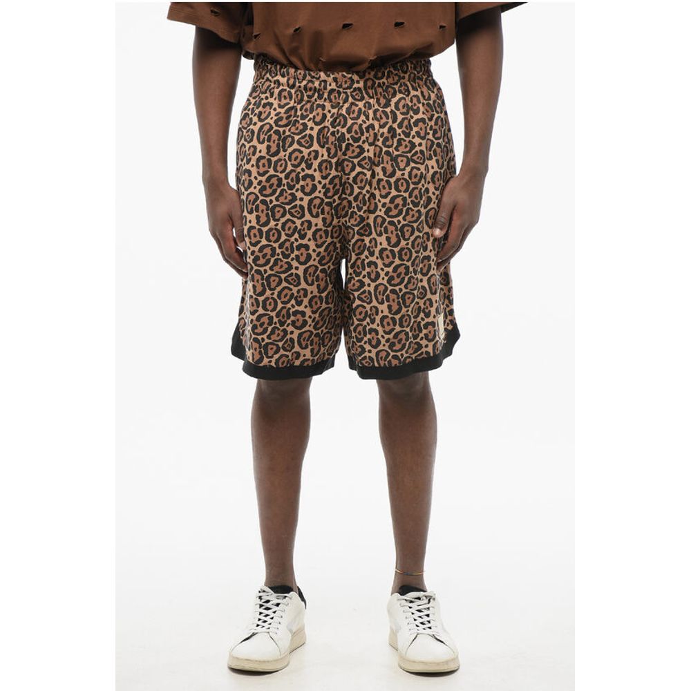 EMPORIO Animal Patterned Fabric Reversible Shorts