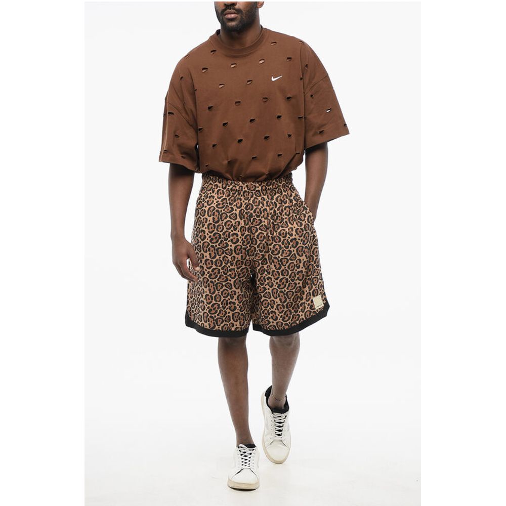 EMPORIO Animal Patterned Fabric Reversible Shorts