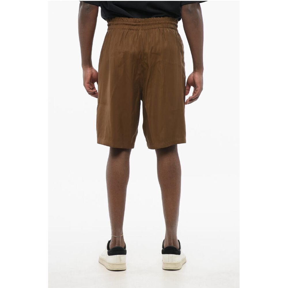 EMPORIO Animal Patterned Fabric Reversible Shorts