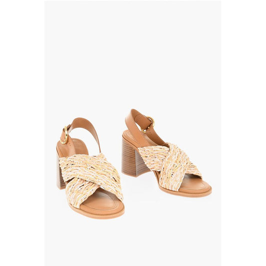 Criss-Cross Braided Sandals Heel 9 cm