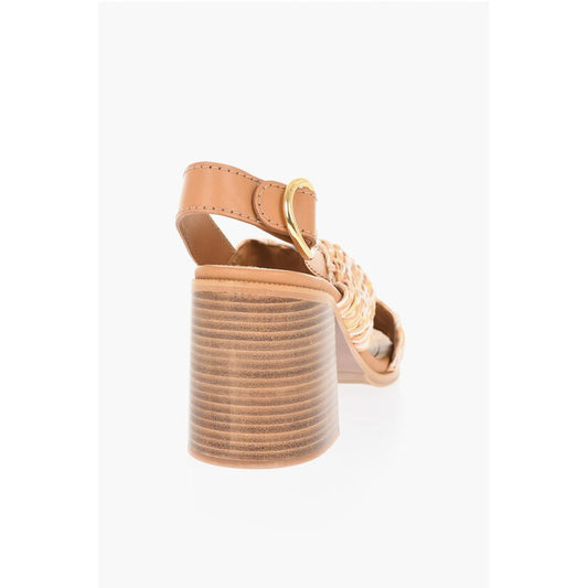 Criss-Cross Braided Sandals Heel 9 cm