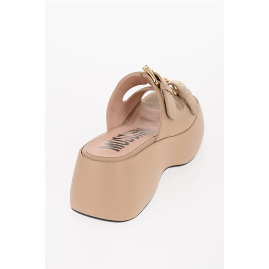 COUTURE! Leather DOLLY75 Sandals with Golden-Effect Double B
