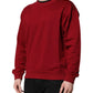 Red Embossed Logo Cotton Crew Neck Sweater