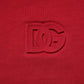 Red Embossed Logo Cotton Crew Neck Sweater