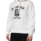 White Cotton DG ROYAL Print Hooded Sweater