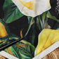 Black Silk Floral Crew Neck Pullover Sweater