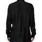 Dark Blue Silk MARTINI Men Formal Dress Shirt