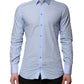 Blue Cotton GOLD Long Sleeves Men Dress Shirt
