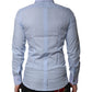 Blue Cotton GOLD Long Sleeves Men Dress Shirt