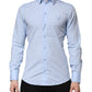 Sky Blue Cotton GOLD Long Sleeves Dress Shirt
