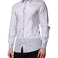 White Striped GOLD Long Sleeves Dress Shirt