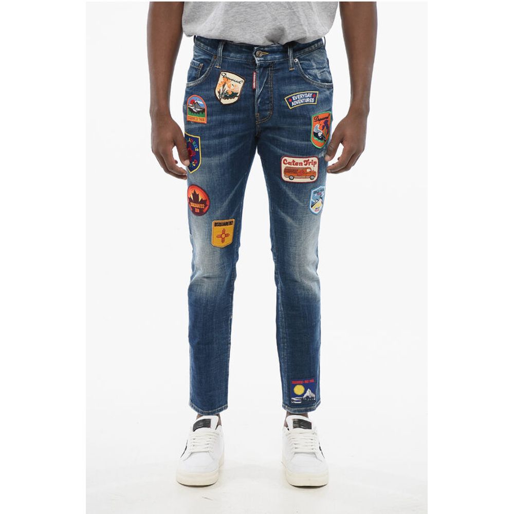 Skater Fit Delavè Denims with Embroidered Patches 15cm