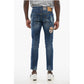 Skater Fit Delavè Denims with Embroidered Patches 15cm