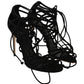 Elegant Black Suede Gladiator Stilettos