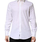 White Cotton GOLD Long Sleeves Dress Shirt