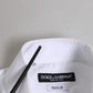 White Cotton GOLD Long Sleeves Dress Men Shirt