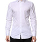 White Cotton GOLD Long Sleeve Men Dress Shirt