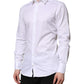 White Cotton GOLD Long Sleeve Men Dress Shirt