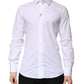 White Cotton GOLD Long Sleeve Men Dress Shirt