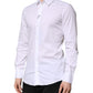 White Cotton GOLD Long Sleeve Men Dress Shirt