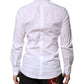 White Cotton GOLD Long Sleeve Men Dress Shirt
