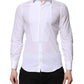 White Cotton GOLD Long Sleeves Men Dress Shirt