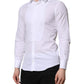 White Cotton GOLD Long Sleeves Men Dress Shirt