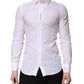 White Cotton GOLD Long Sleeve Men Dress Shirt