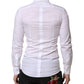 White Cotton GOLD Long Sleeve Men Dress Shirt