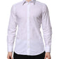 White Cotton GOLD Long Sleeves Dress Shirt