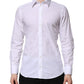 White Cotton GOLD Long Sleeves Dress Shirt