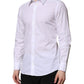 White Cotton GOLD Long Sleeves Dress Shirt