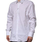 White Cotton GOLD Long Sleeves Dress Shirt