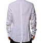 White Cotton GOLD Long Sleeves Dress Shirt