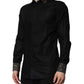 Black Cotton GOLD Long Sleeves Dress Shirt