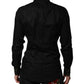 Black Cotton GOLD Long Sleeves Dress Shirt