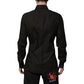 Black Cotton Jacquard GOLD Collar Dress Shirt