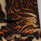Brown Leopard Print Belted A-line Midi Dress