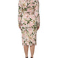 Pink Lily Viscose Sheath Stretch Midi Dress
