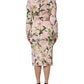 Pink Lily Viscose Sheath Stretch Midi Dress