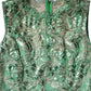 Green Cotton Floral Lace Sheath Midi Dress