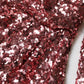 Pink Sequin Statement Nylon Midi V-Neck Dress