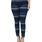 Blue Striped Cotton Stretch Denim Jeans