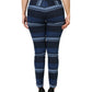 Blue Striped Cotton Stretch Denim Jeans