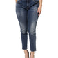Blue Washed Cotton Low Waist Denim Jeans