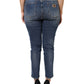 Blue Washed Cotton Low Waist Denim Jeans