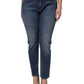 Blue Low Waist Cotton Skinny Denim Jeans